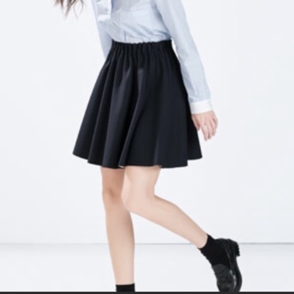 NWOT Zara elastic wide waist flared skirt